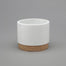 5-1/4"D X 4-1/4"H Cement Cylinder Pot W/Brown Base White