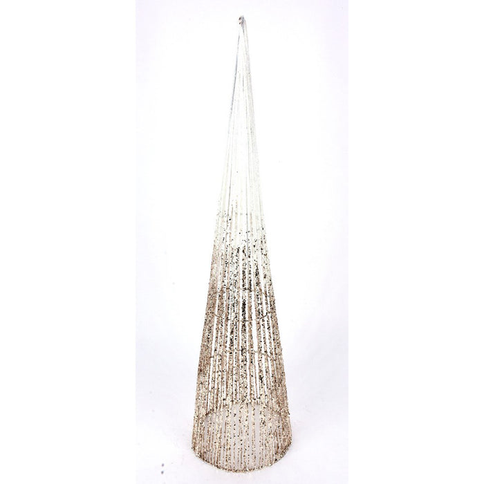 Glitter Cone Tree 32''X 8'' - White/Gold