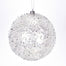 Crystal Swirl Glitter Ball Ornament 5" - White/Iridescent