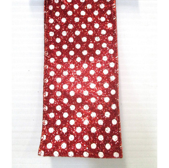 Metallic Dot 2.5"X10Yd Red White