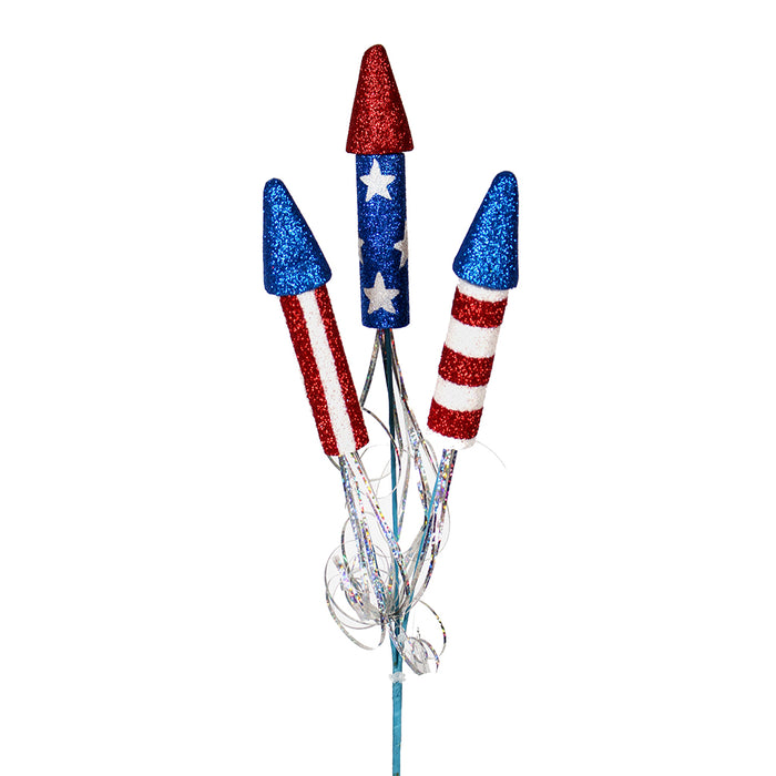 20" Fourth of July Rocket X 3 Spray - Red/White/Blue