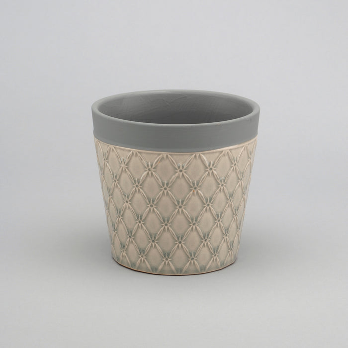 5" Ceramic Vase w/Diamond Pattern