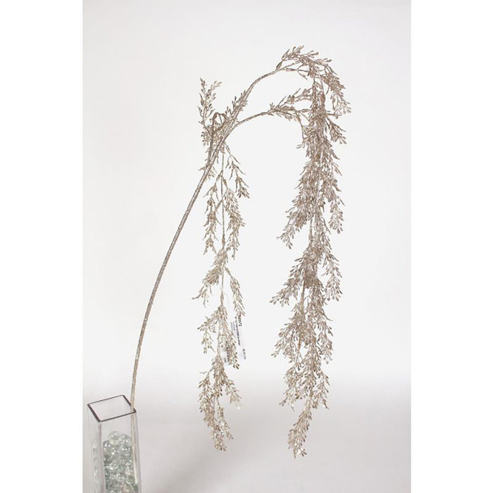 50" Glitter Mini Boxwood Spray - Platinum