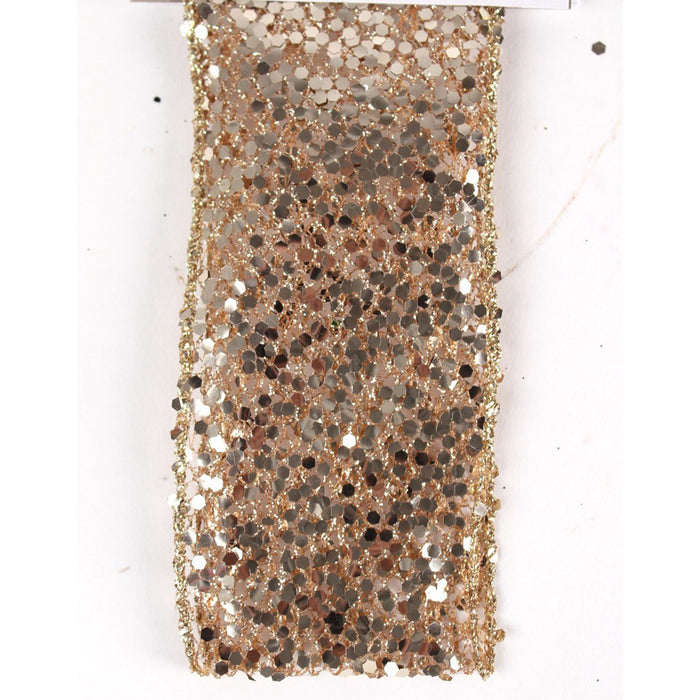 Sequin Mesh 2.5"X10Yd Platinum