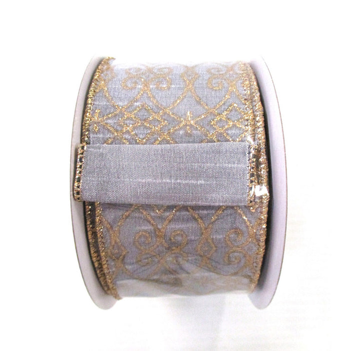 Dupion Glitter Trellis Ribbon