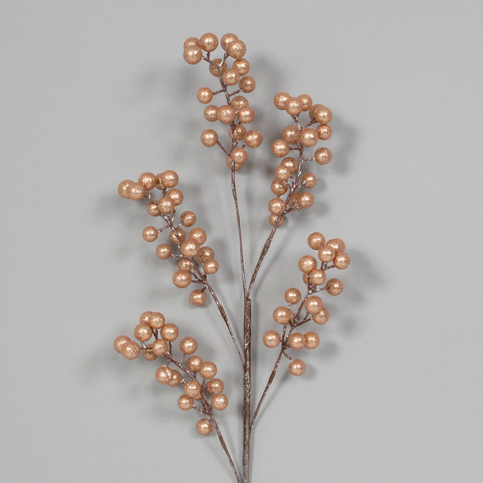 30" Glitter Styrofoam Berry Spray - Gold