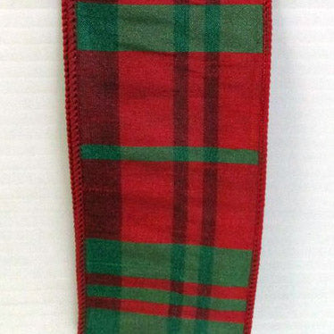Dupion Plaid Ribbon - Red/Green