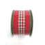 Linen Mini Check Ribbon - Red/Green/Natural