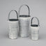 Tall Metal Ribbed Flower Pot W/Folding Handle