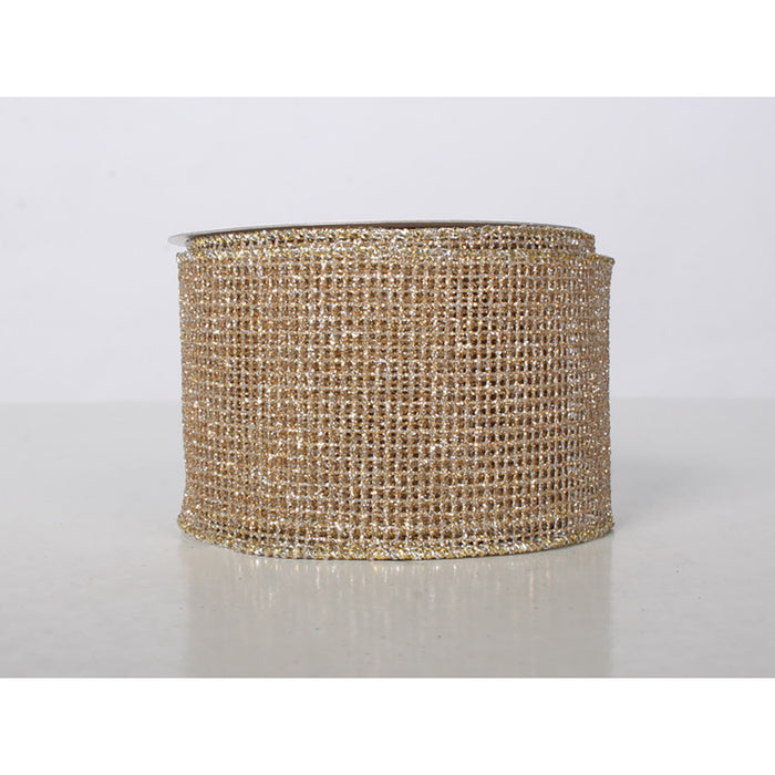 Glitter Mesh 2.5"X10Yd - Champagne