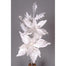 26" Velvet Glitter Poinsettia Swag - White