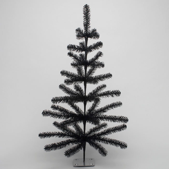 36" Vinyl Black Crystal Feather Tree