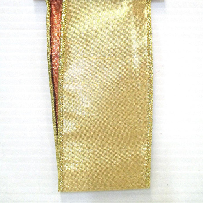 Dupion Metallic 2.5"X10Yd - Gold/Copper
