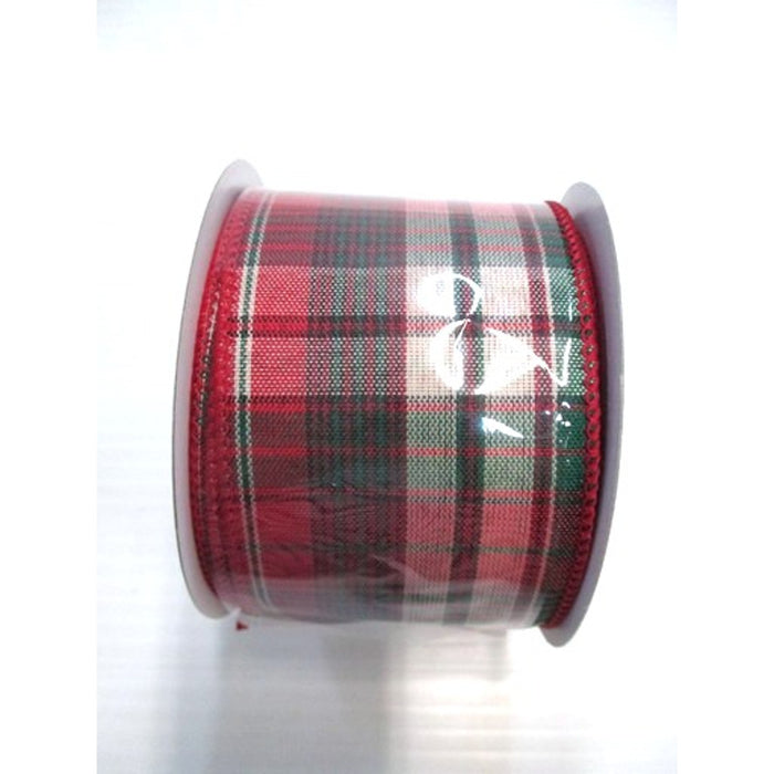 Linen Check Ribbon - Red/Green