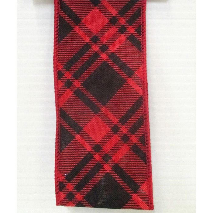 Linen Check 2.5"X10Yd - Red/Black