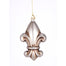 5" Fleur De Lis Ornament  - Umber/Gold