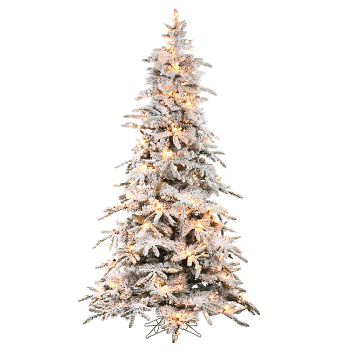 9' Flocked Balsam Pine Tree - Green