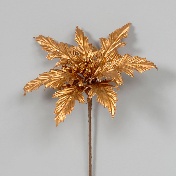 14" Metallic Poinsettia - Copper