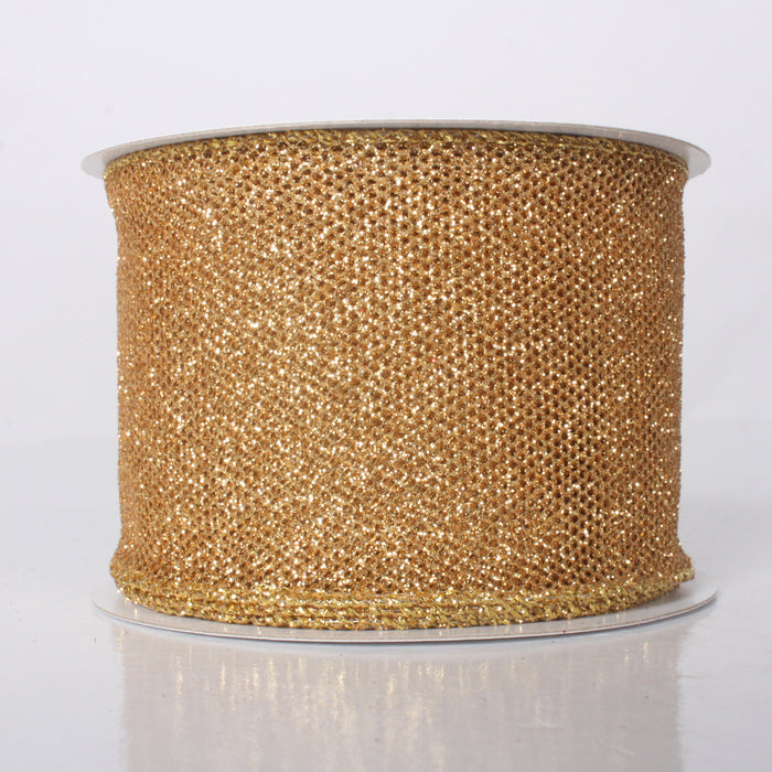Glitter Net Ribbon - Gold