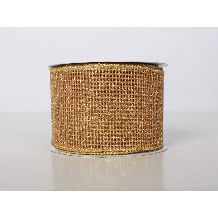 Glitter Mesh 2.5"X10Yd - Gold