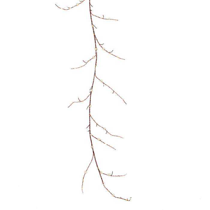 9' Micro/LED Snow Garland - Natural/Warm White