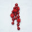 9" Tinsel Ball Drop Ornament - Red