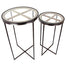 Metal Glass Table Set of 2 - Bronze/Natural