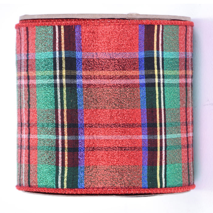 Metallic Plaid Ribbon - Red/Green/Multi