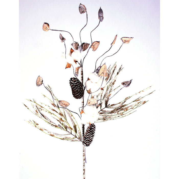 31" Grass Cotton Cone Spray - Natural