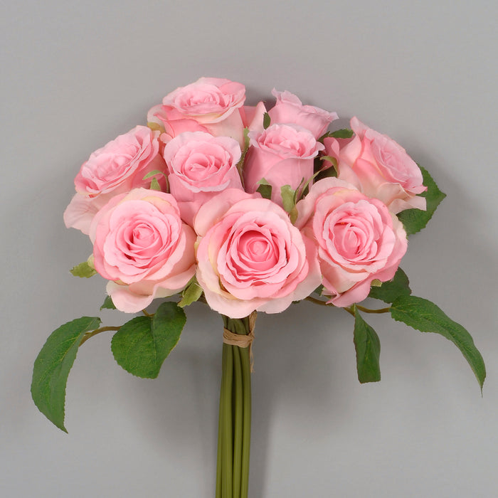 Polyester Rose Bunch - 9 Inch