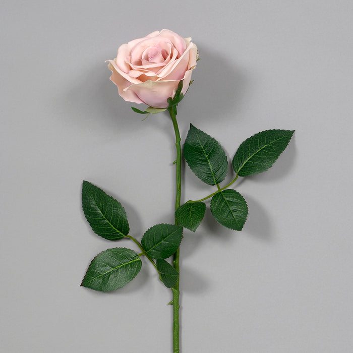 25" Polyester Sylvia Rose w/2 Sets of Leaves - Pink