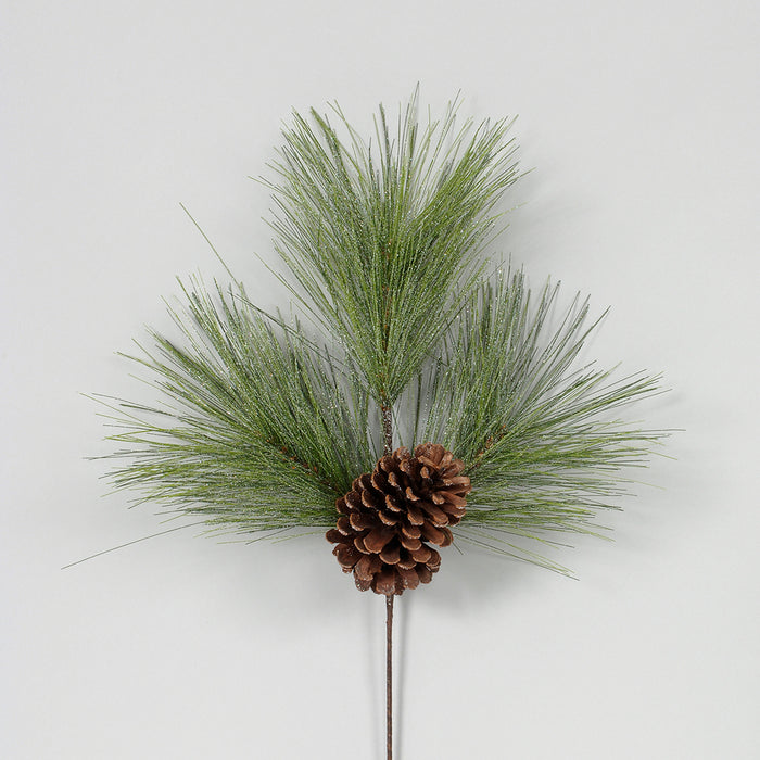 24" Glittered Vinyl Pinecone Spray