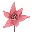 12" Jolly Stripe Poinsettia Pick - Red/White