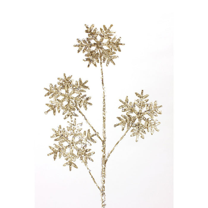 Iced Snowflake Glitter Spray 27''- Gold/Iced