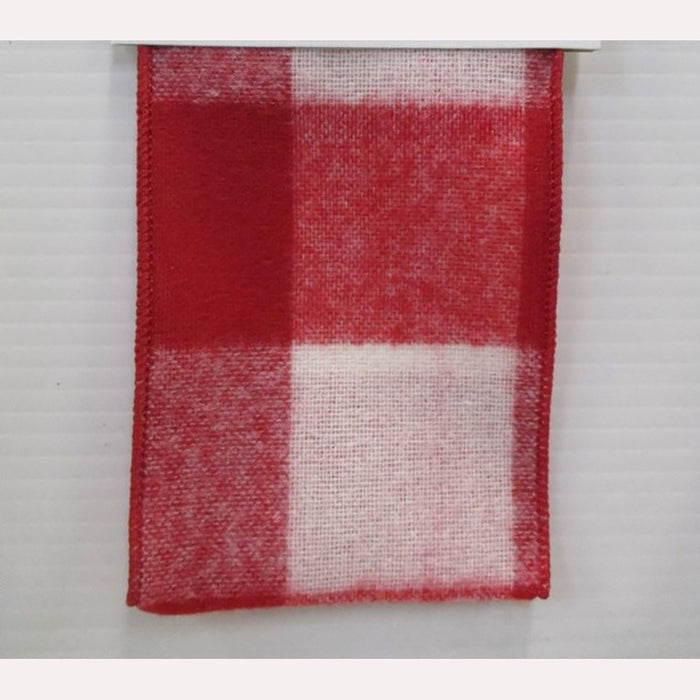 Buffalo Check Ribbon - Red/White