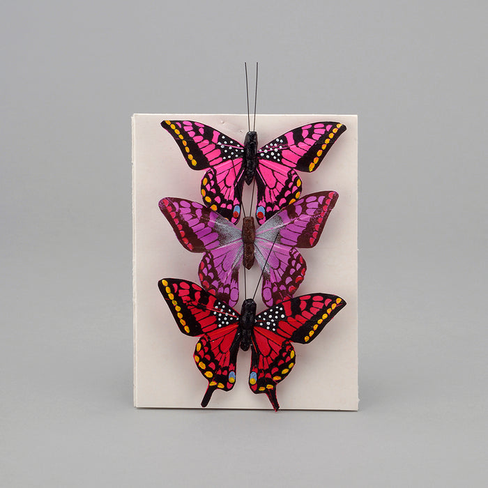 Feather Butterfly w/Wire - Assortment of 3