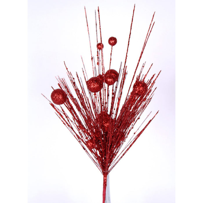 Glitter Ball Starburst Spray 20"- Red