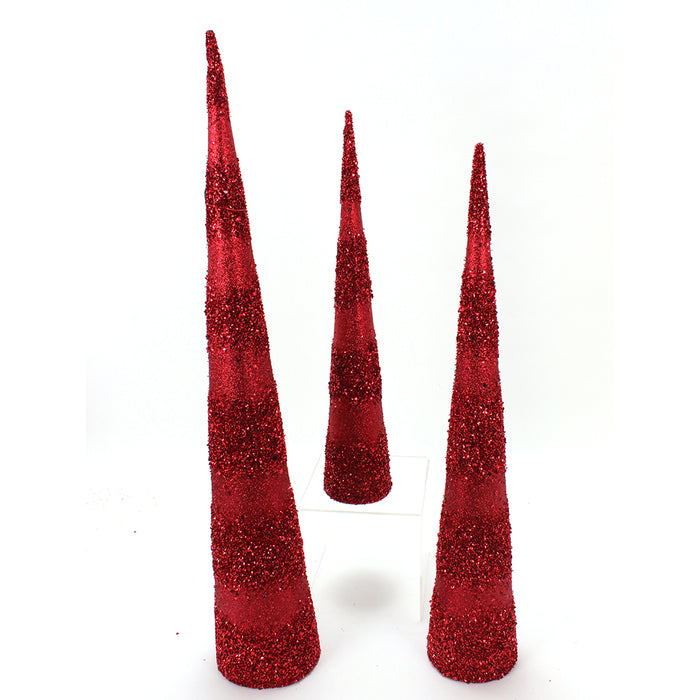 24"/30"/36" Glitter Cones - Red