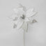 Velvet Glitter Poinsettia Stem 22" - White/Silver