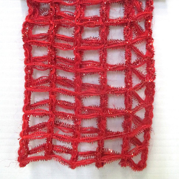 Glitter Wool Mesh 4"X10Yd - Red