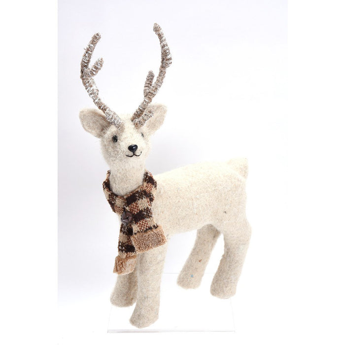 16" Deer w/Scarf - Natural Brown