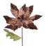 22" Velvet Sequin Poinsettia Stem - Chocolate/Copper