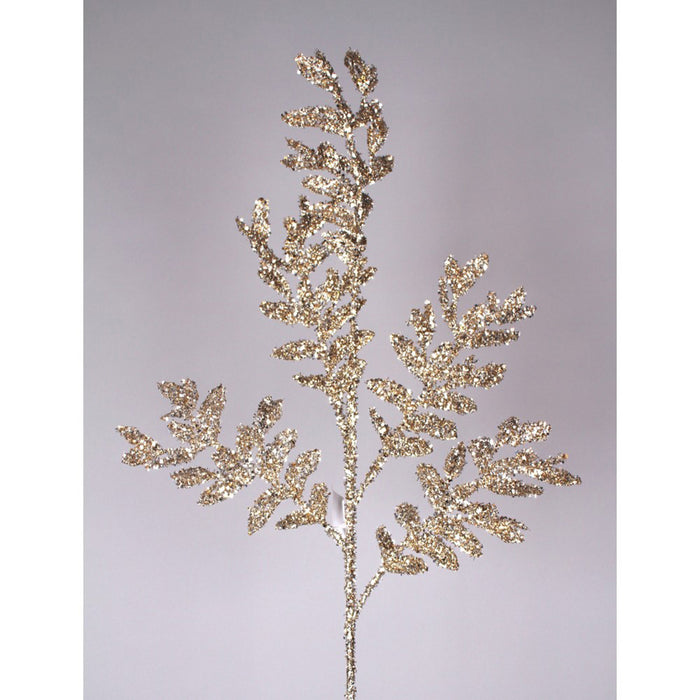 Eyelash Glitter Acanthus Leaves Spray 32" - Platinum